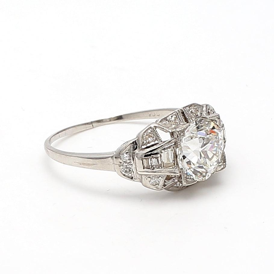 1.94 Carat Circular Brilliant Cut H VS1 Diamond Platinum Engagement Ring