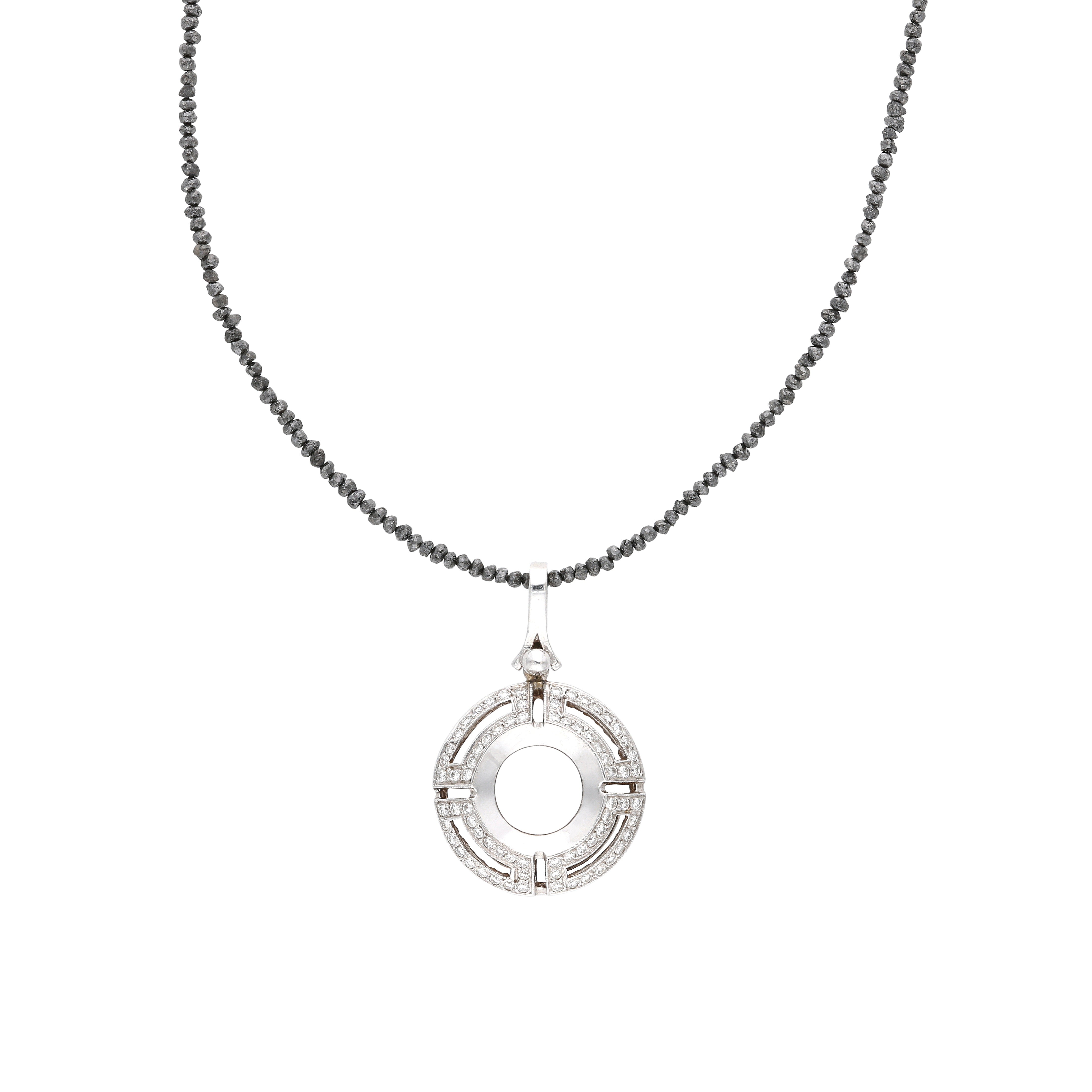 0.80 Carat Round Brilliant H SI2 Diamond Platinum Pendant Necklace