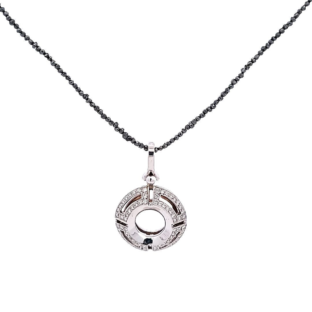 0.80 Carat Round Brilliant H SI2 Diamond Platinum Pendant Necklace