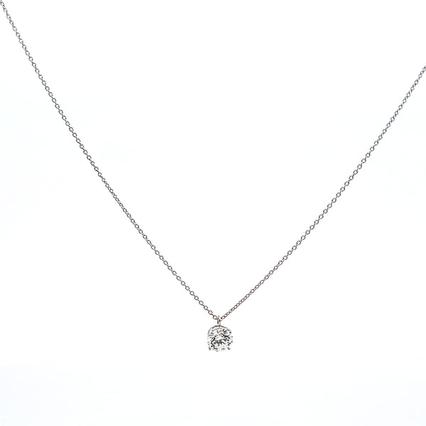 Tiffany and Co 1.12 Carat Round Brilliant G-VVS2 Diamond Platinum Pendant Necklace