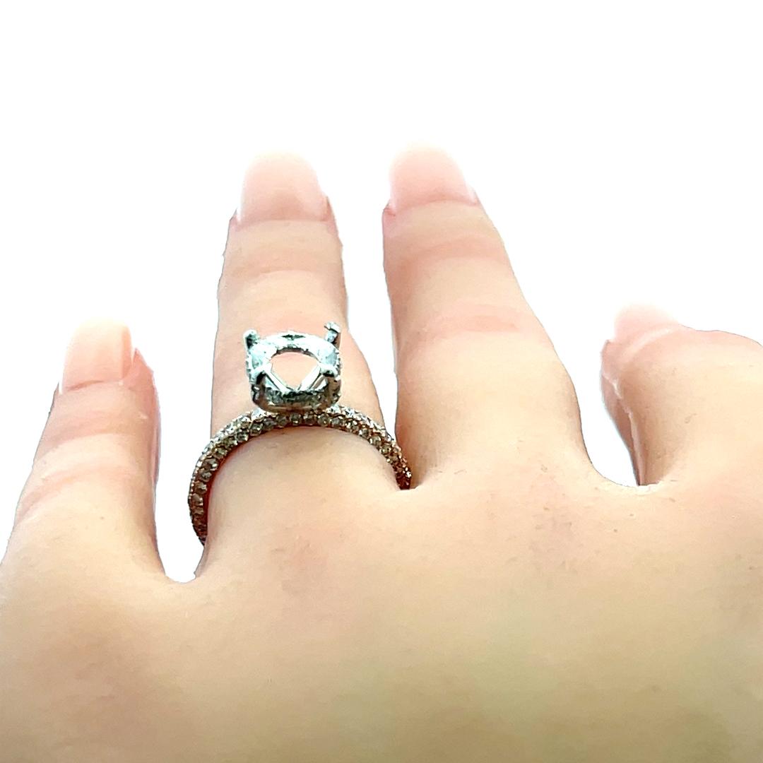 2.18 Carat Round Brilliant H SI1 Diamond 14 Karat Rose Gold Semi Mount Ring
