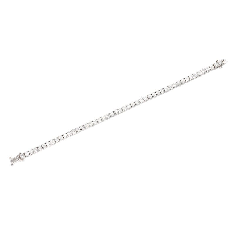 8.97 Carat Round Brilliant Diamond 18 Karat White Gold Tennis Bracelet