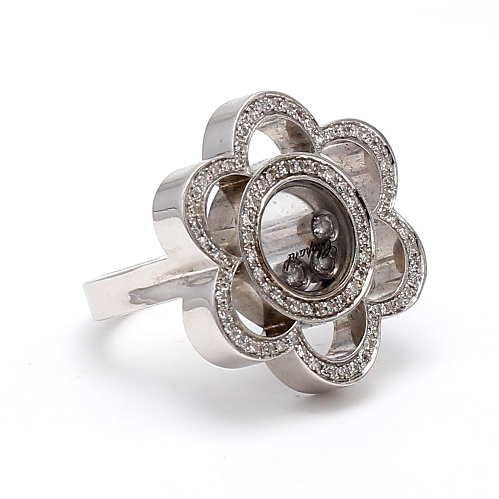 Chopard 0.35 Carat Round Brilliant G VS2 Diamond Platinum Cluster Ring