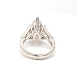 9.03 Carat Pear Shape I IF and Triangular Shape Diamond 18K WG Engagement Ring