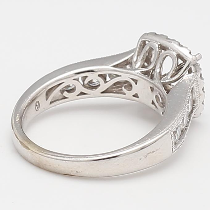 1.50 Carat Round Brilliant G SI Diamond 14 Karat White Gold Semi Mount Ring