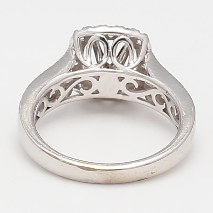 1.50 Carat Round Brilliant G SI Diamond 14 Karat White Gold Semi Mount Ring