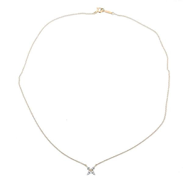 Tiffany and Co 0.46 Carat Diamond 18 Karat Rose Gold Pendant Necklace