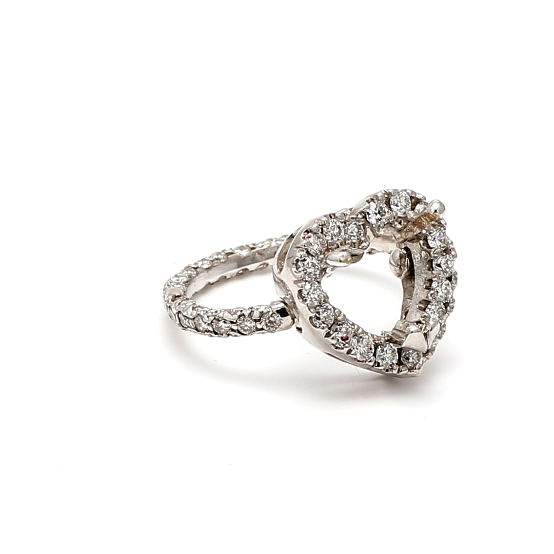 1.05 Carat Round Brilliant H SI1 Diamond 14 Karat White Gold Semi Mount Ring