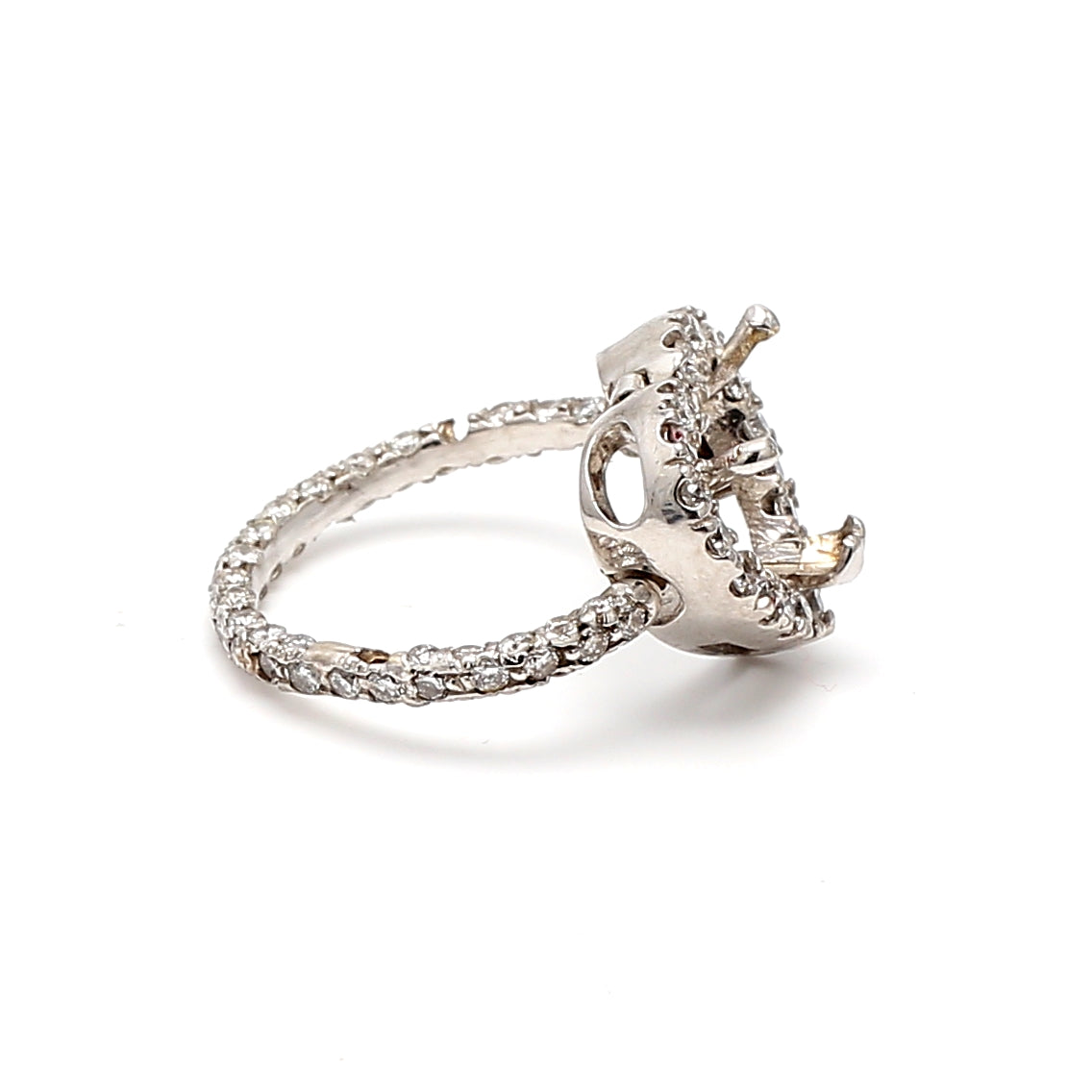 1.05 Carat Round Brilliant H SI1 Diamond 14 Karat White Gold Semi Mount Ring