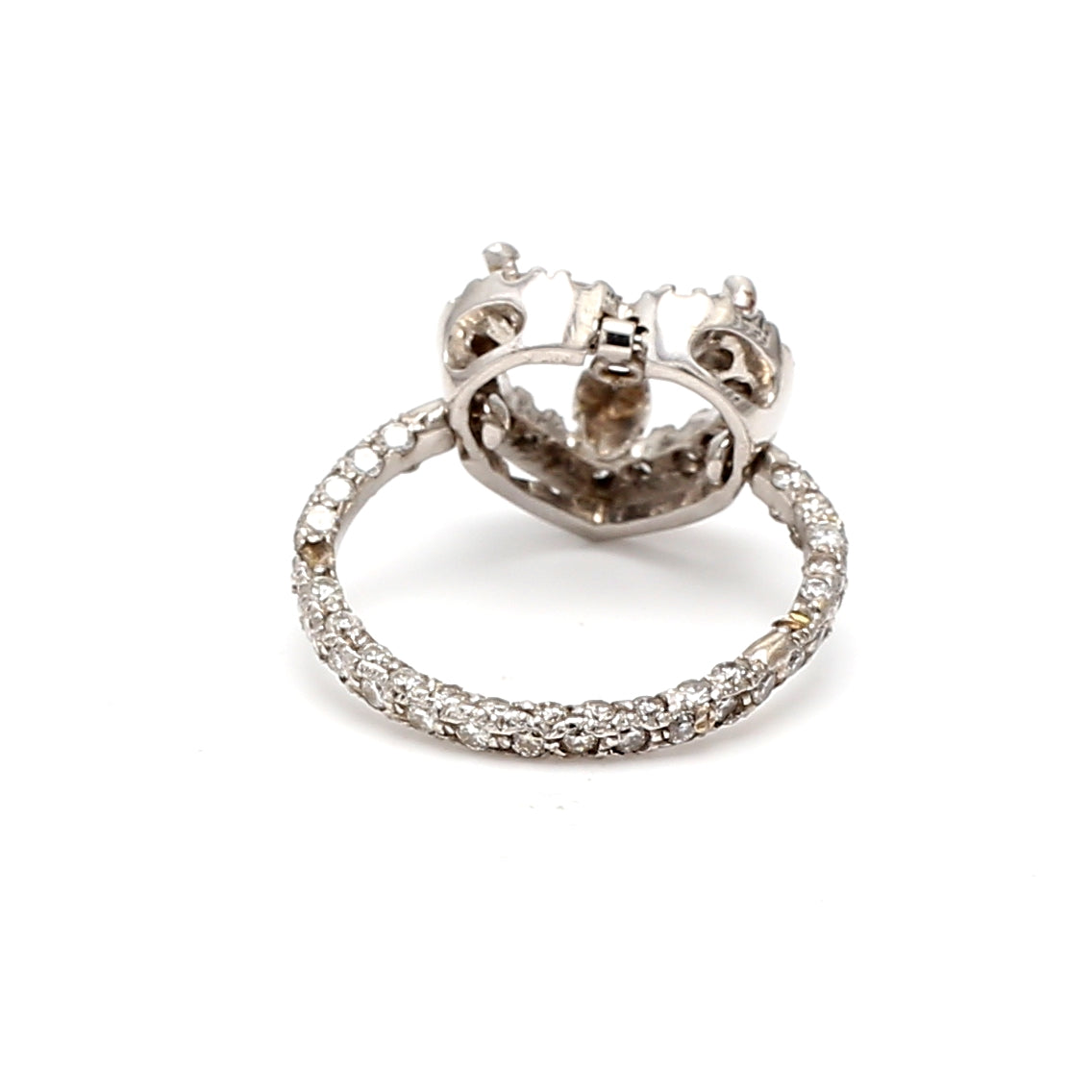 1.05 Carat Round Brilliant H SI1 Diamond 14 Karat White Gold Semi Mount Ring