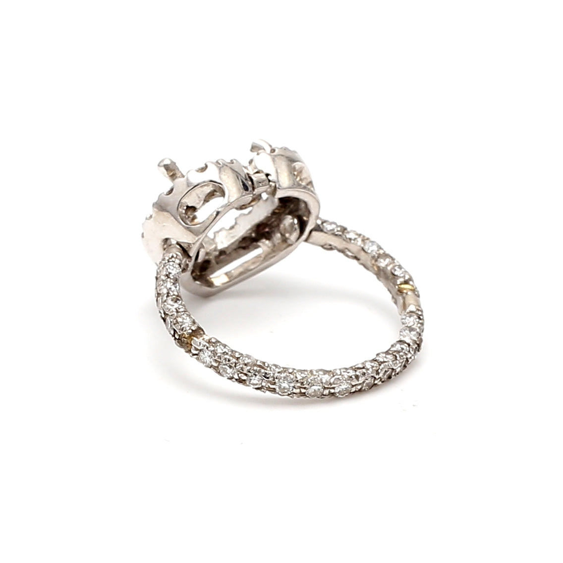 1.05 Carat Round Brilliant H SI1 Diamond 14 Karat White Gold Semi Mount Ring