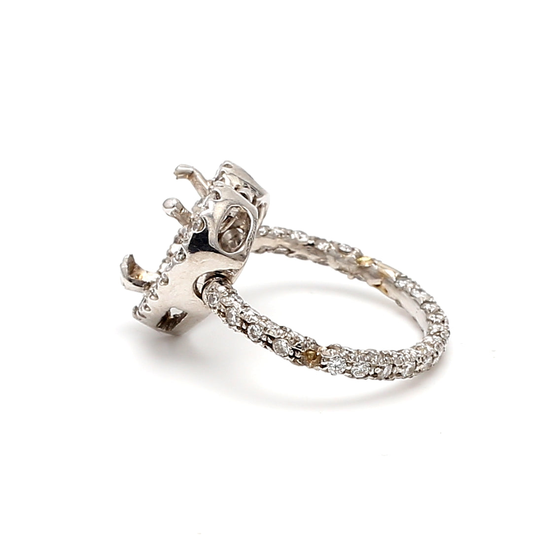 1.05 Carat Round Brilliant H SI1 Diamond 14 Karat White Gold Semi Mount Ring