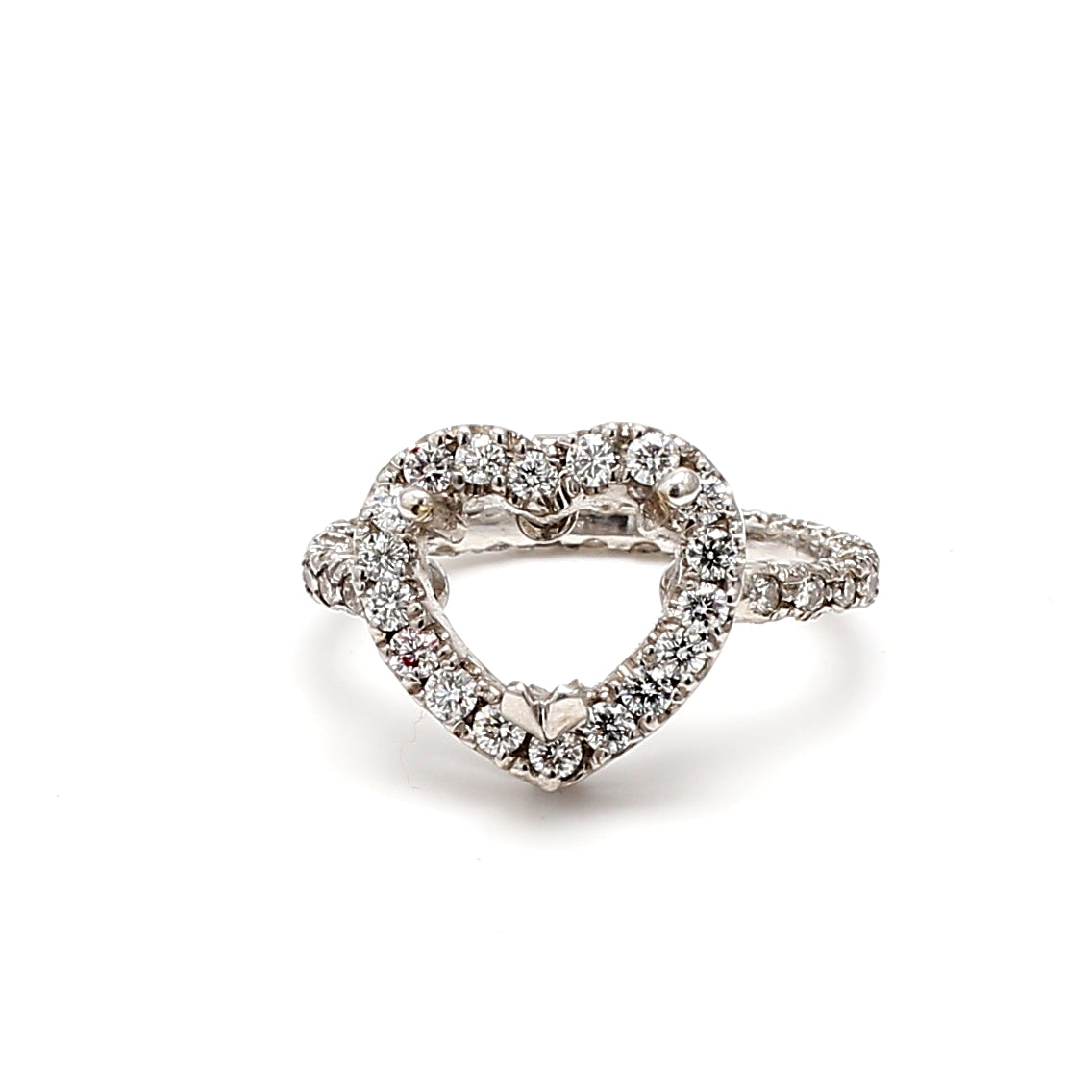 1.05 Carat Round Brilliant H SI1 Diamond 14 Karat White Gold Semi Mount Ring