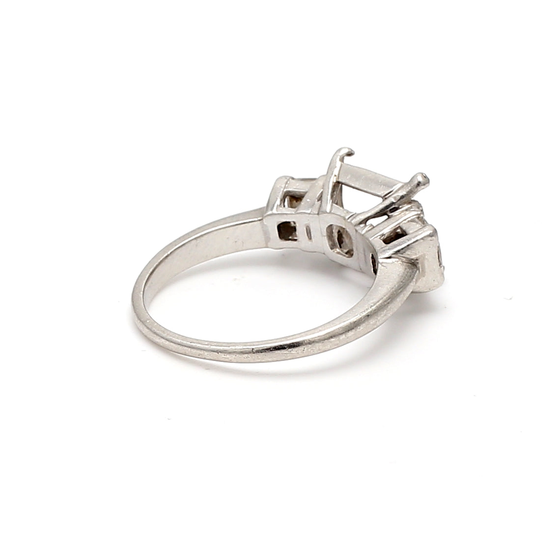 1.00 Carat Princess Cut I SI1 Diamond Platinum Semi Mount Ring