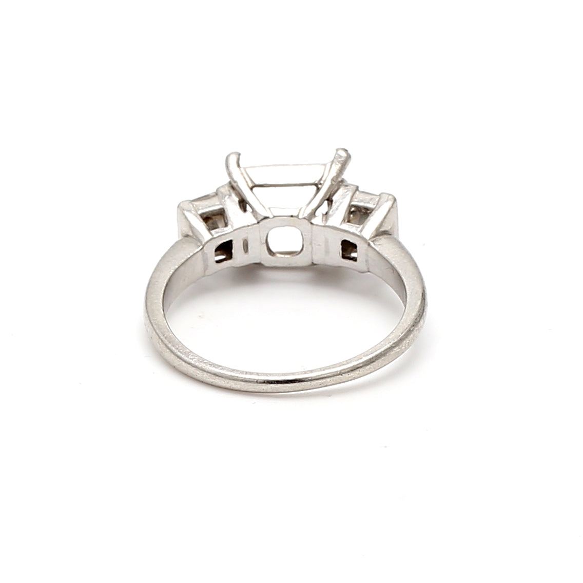 1.00 Carat Princess Cut I SI1 Diamond Platinum Semi Mount Ring