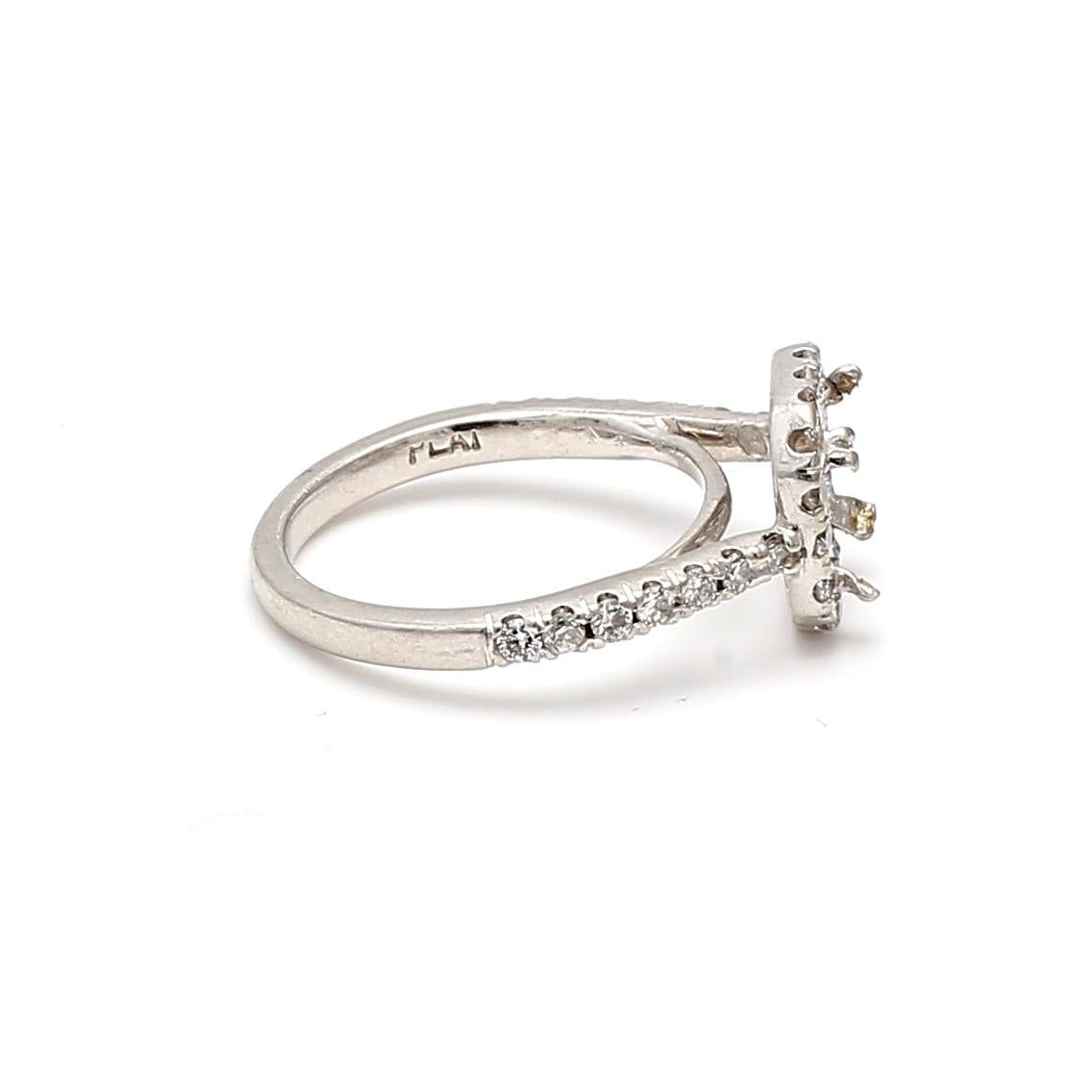 0.60ct Round Brilliant Diamond Semi-Mount Ring in Platinum Hold 2.50 CT Stone