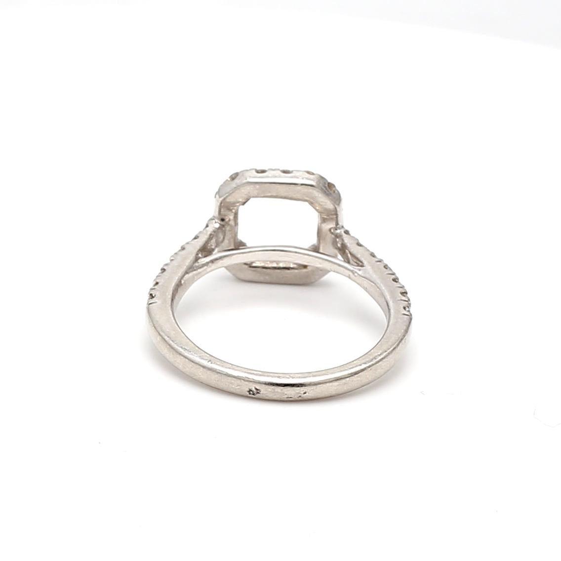 0.60ct Round Brilliant Diamond Semi-Mount Ring in Platinum Hold 2.50 CT Stone