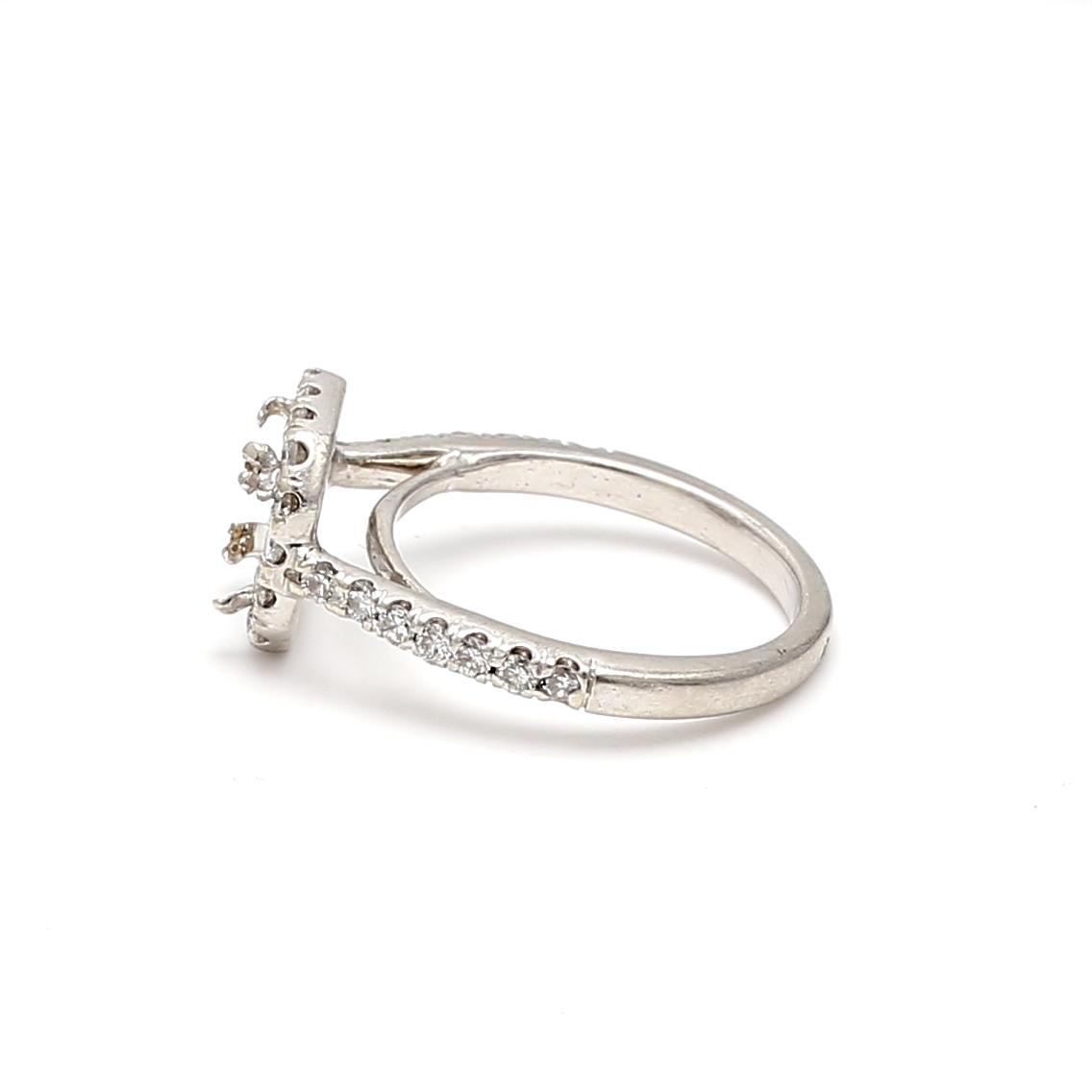 0.60ct Round Brilliant Diamond Semi-Mount Ring in Platinum Hold 2.50 CT Stone
