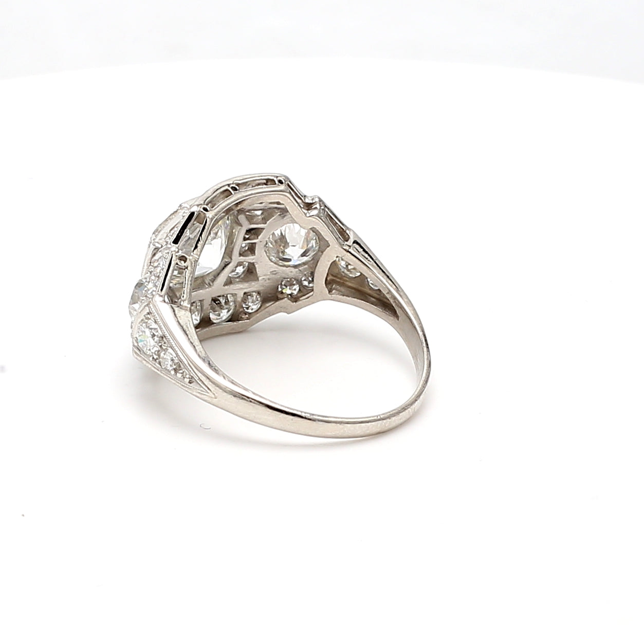 3.63 Carat Old European Cut H-G SI1-VS1 Diamond Platinum Engagement Ring