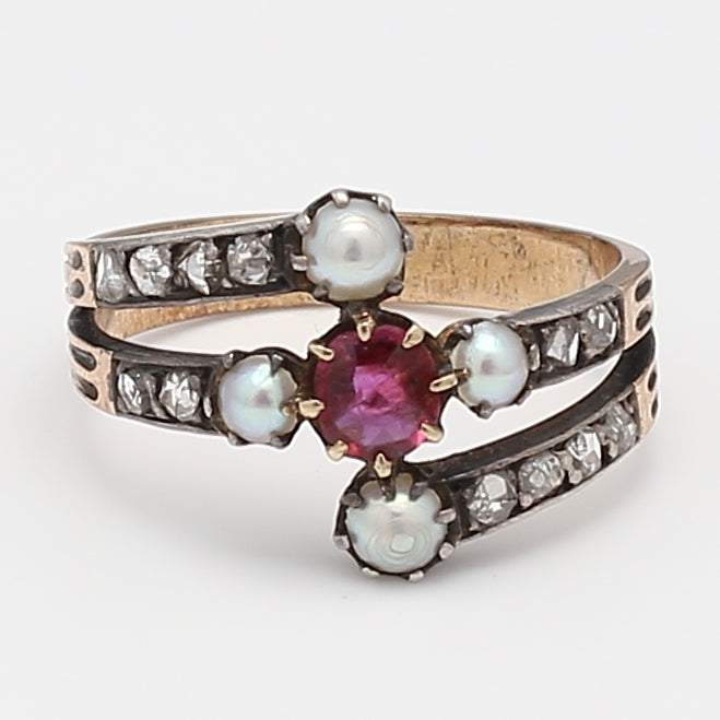 0.60 Carat Round Ruby 14 Karat Yellow Gold Gems Stone Ring