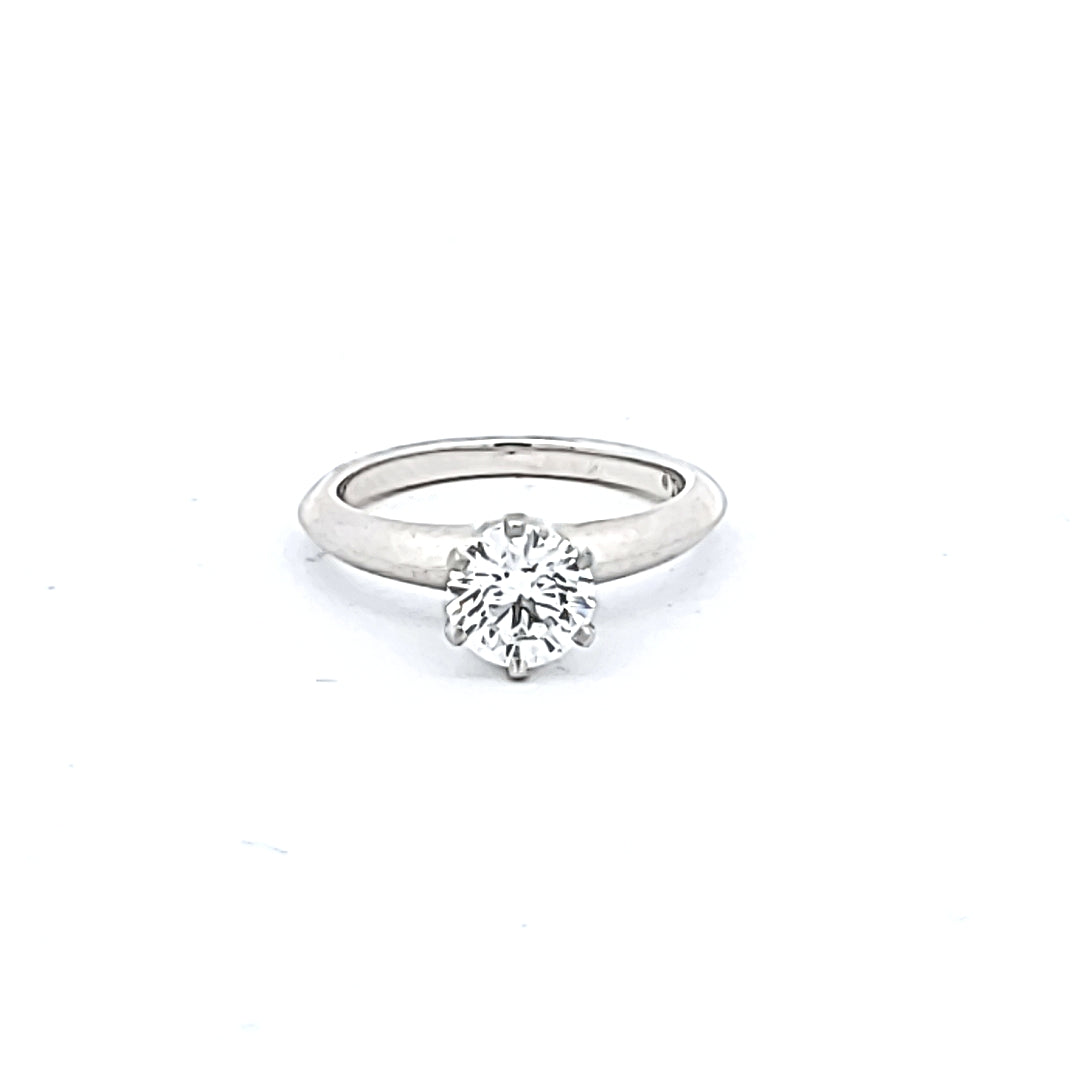 Tiffany & Co 1.30 Carat Round Brilliant G VVS2 Diamond Platinum Engagement Ring