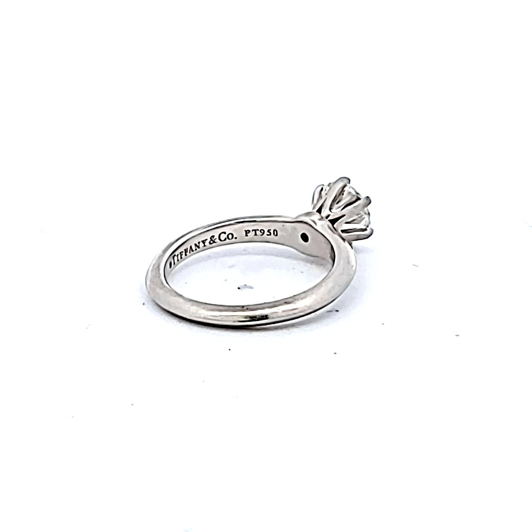 Tiffany & Co 1.30 Carat Round Brilliant G VVS2 Diamond Platinum Engagement Ring