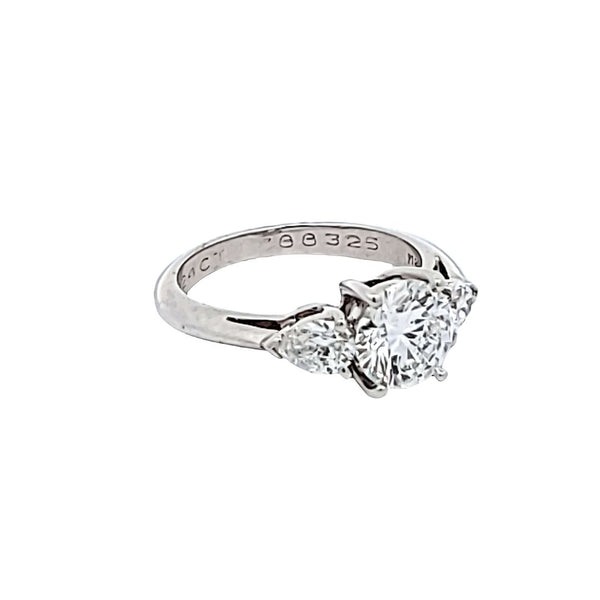Tiffany and Co 1.64 Carat Round Brilliant E-VS1 Diamond Platinum Engagement Ring