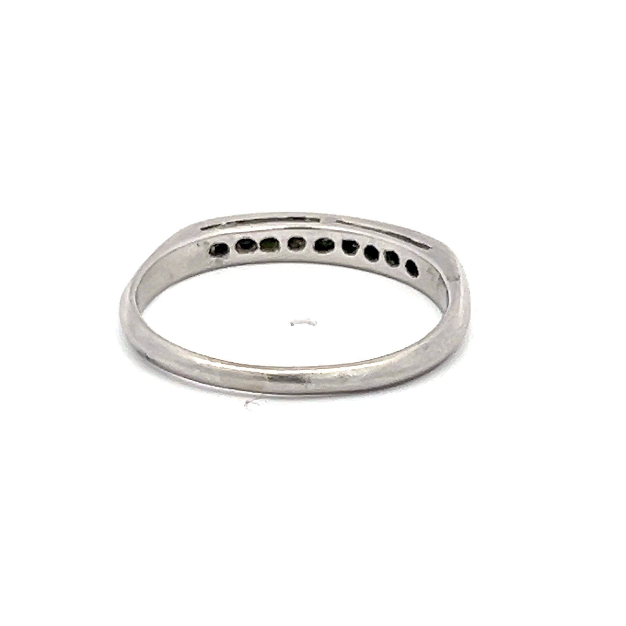 0.18 Carat Old European Cut H SI1 Diamond Platinum Semi Mount Ring
