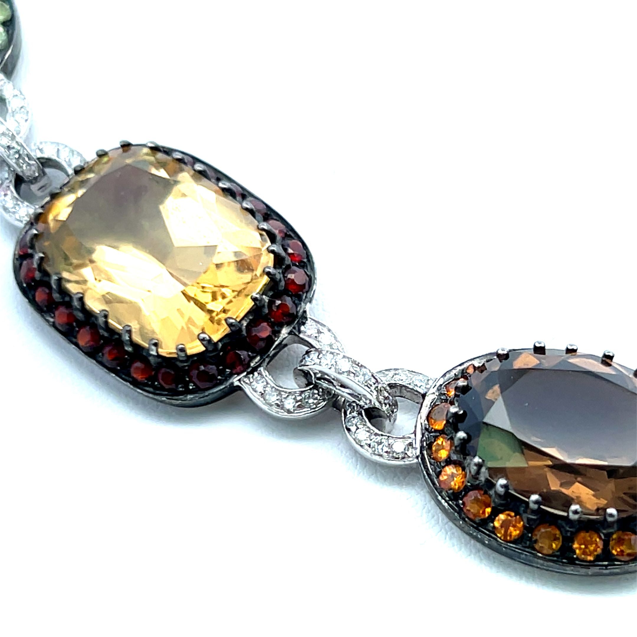3.00 Carat Round Brilliant Diamond 18K White Gold Gems Stone Necklace