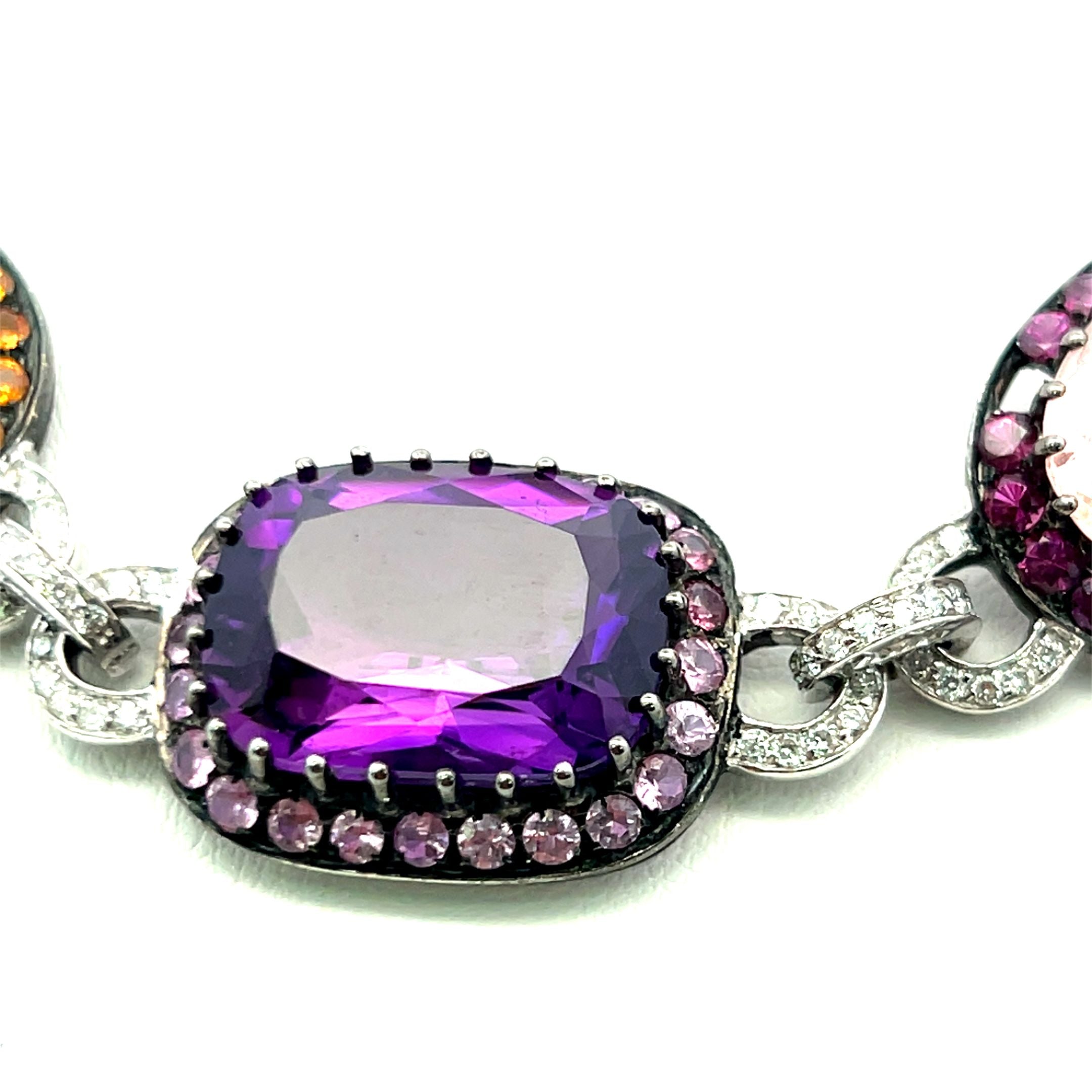 3.00 Carat Round Brilliant Diamond 18K White Gold Gems Stone Necklace