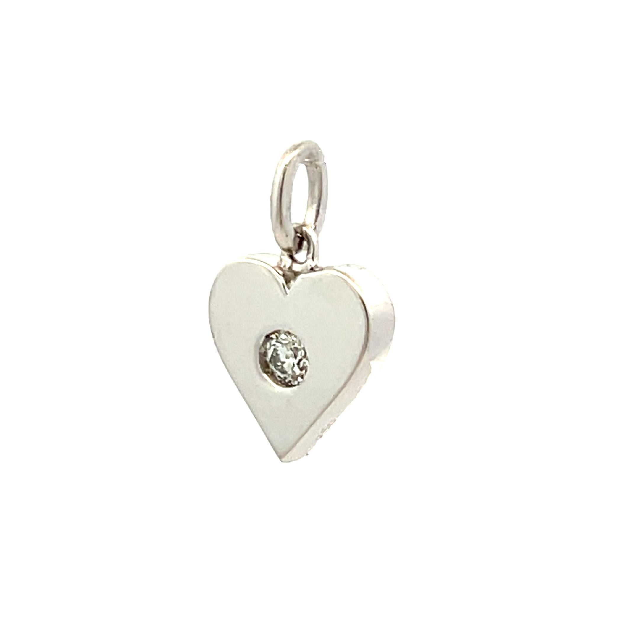 Hearts On Fire 0.09 Carat Round Brilliant G VS1 Diamond 18 Karat White Gold Pendant