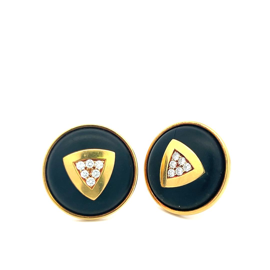 Leo Vroom 0.60 Carat Round Brilliant Diamond 18K Yellow Gold Clip On Earrings