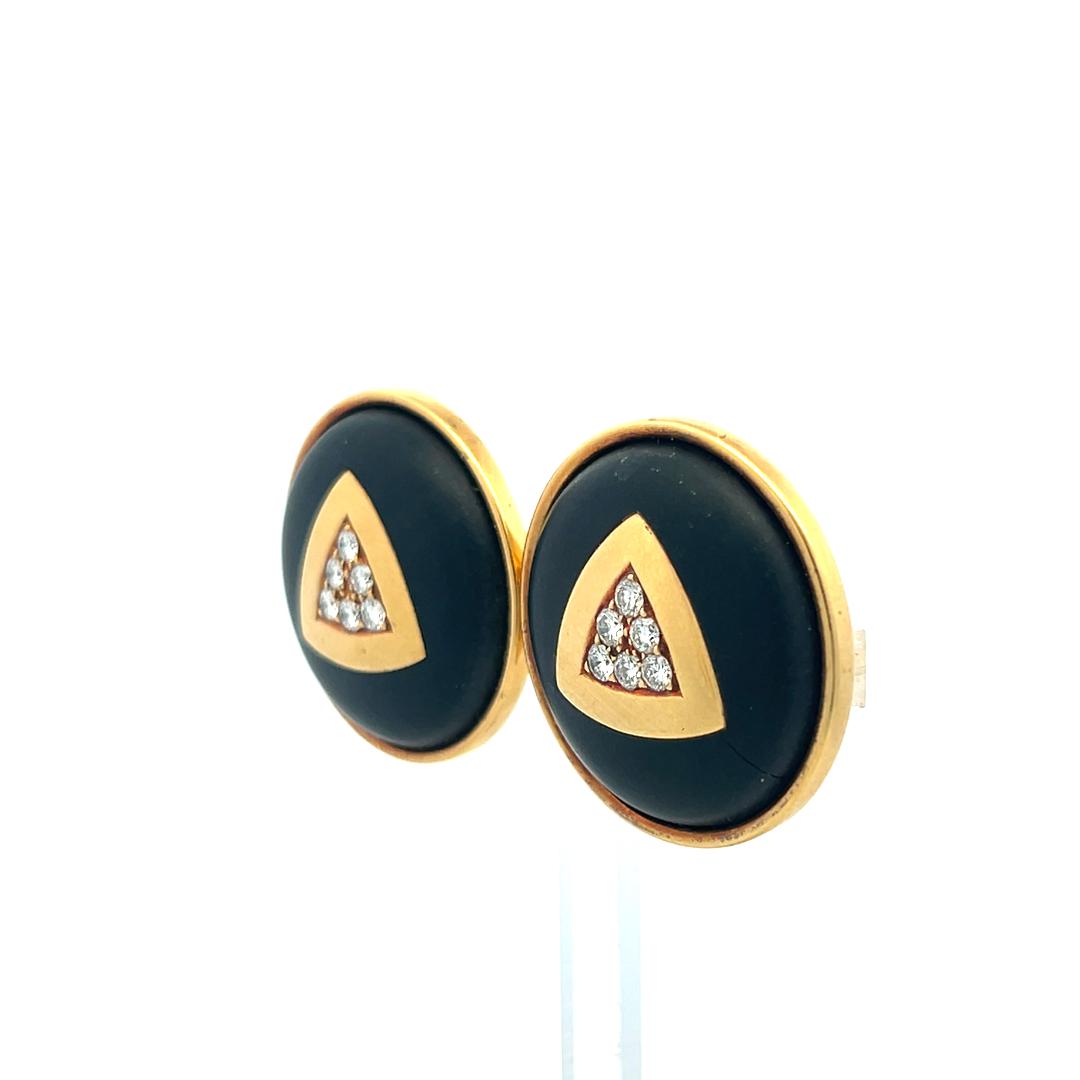 Leo Vroom 0.60 Carat Round Brilliant Diamond 18K Yellow Gold Clip On Earrings