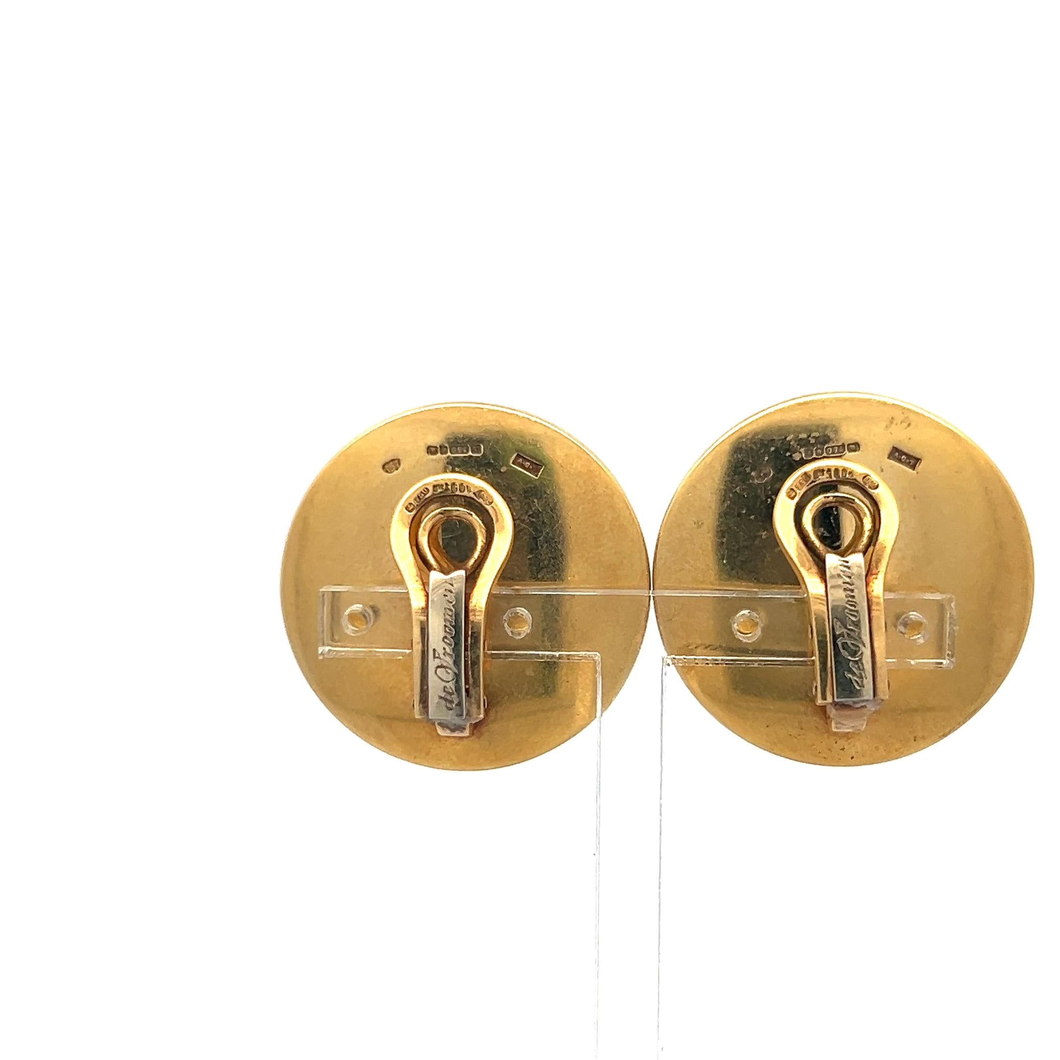 Leo Vroom 0.60 Carat Round Brilliant Diamond 18K Yellow Gold Clip On Earrings