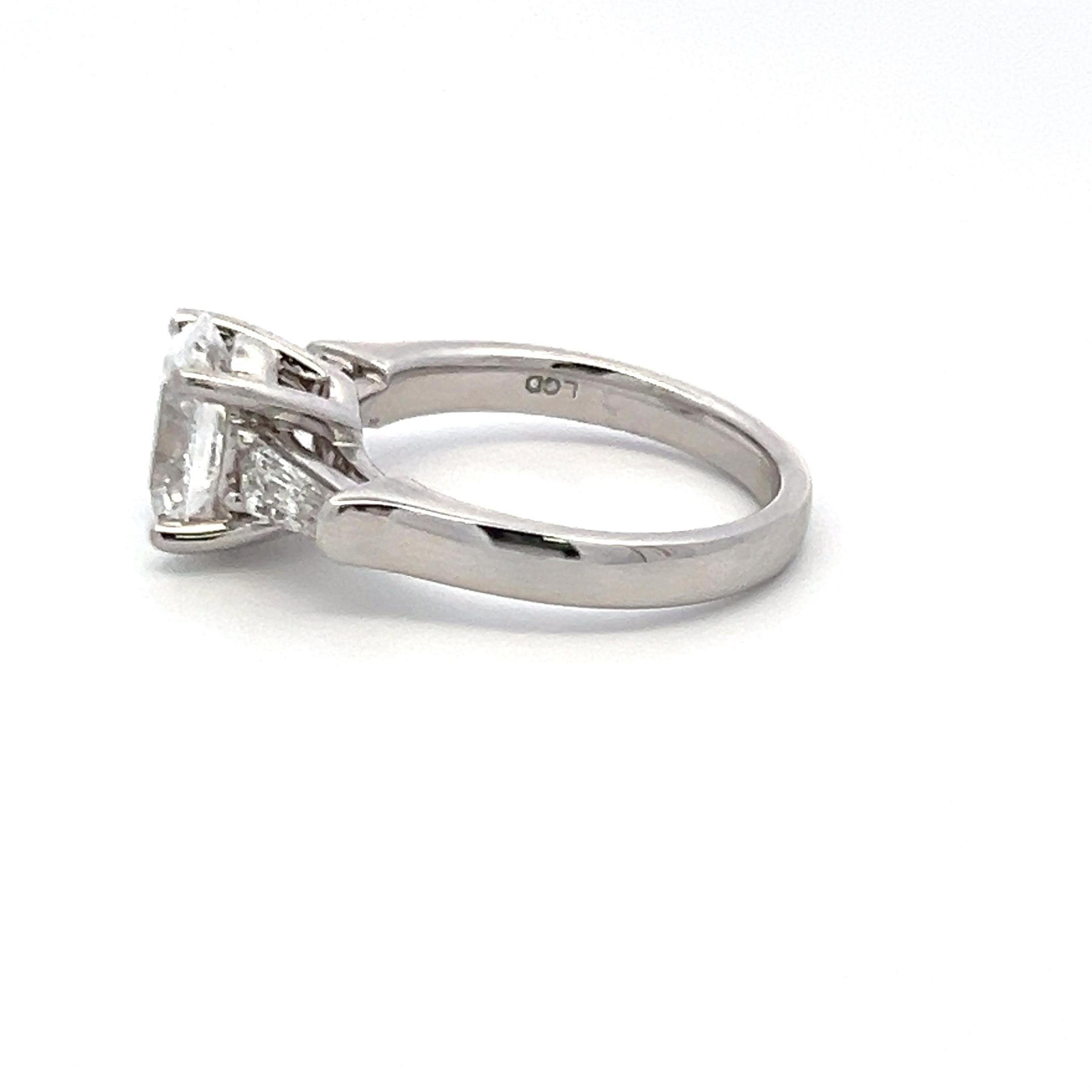 2.25 Carat Oval and Baguette Lab-Grown Diamond 14K White Gold Engagement Ring