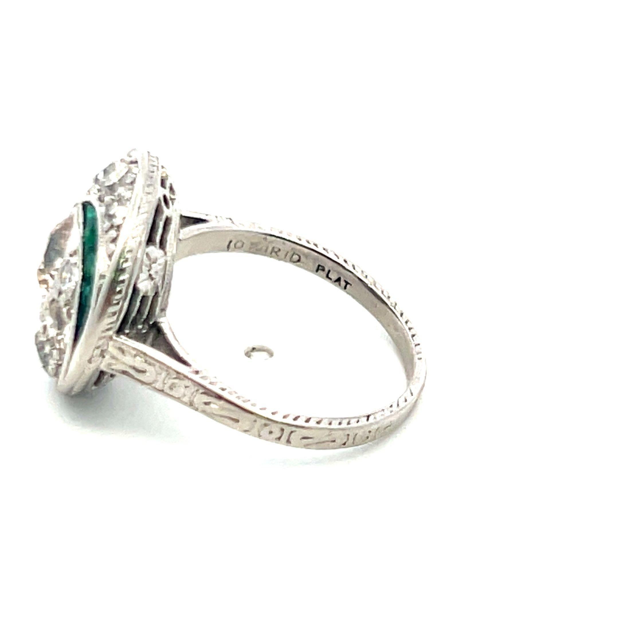 1.22 Carat Old European Cut W-K SI1-SI2 Diamond Platinum Art Deco Ring