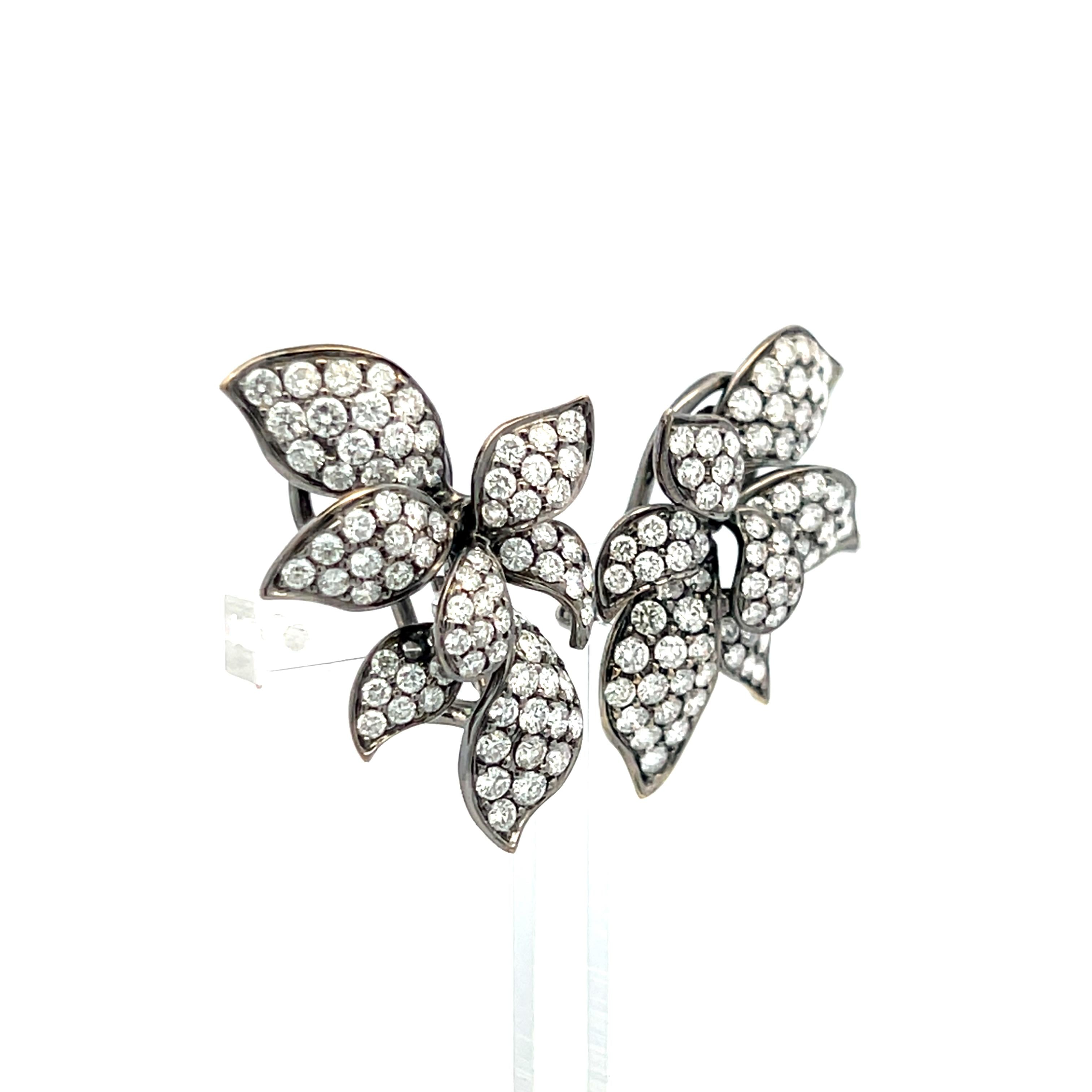 5.00 Carat Round Brilliant H SI1 Diamond 18 Karat White Gold Clip On Earrings