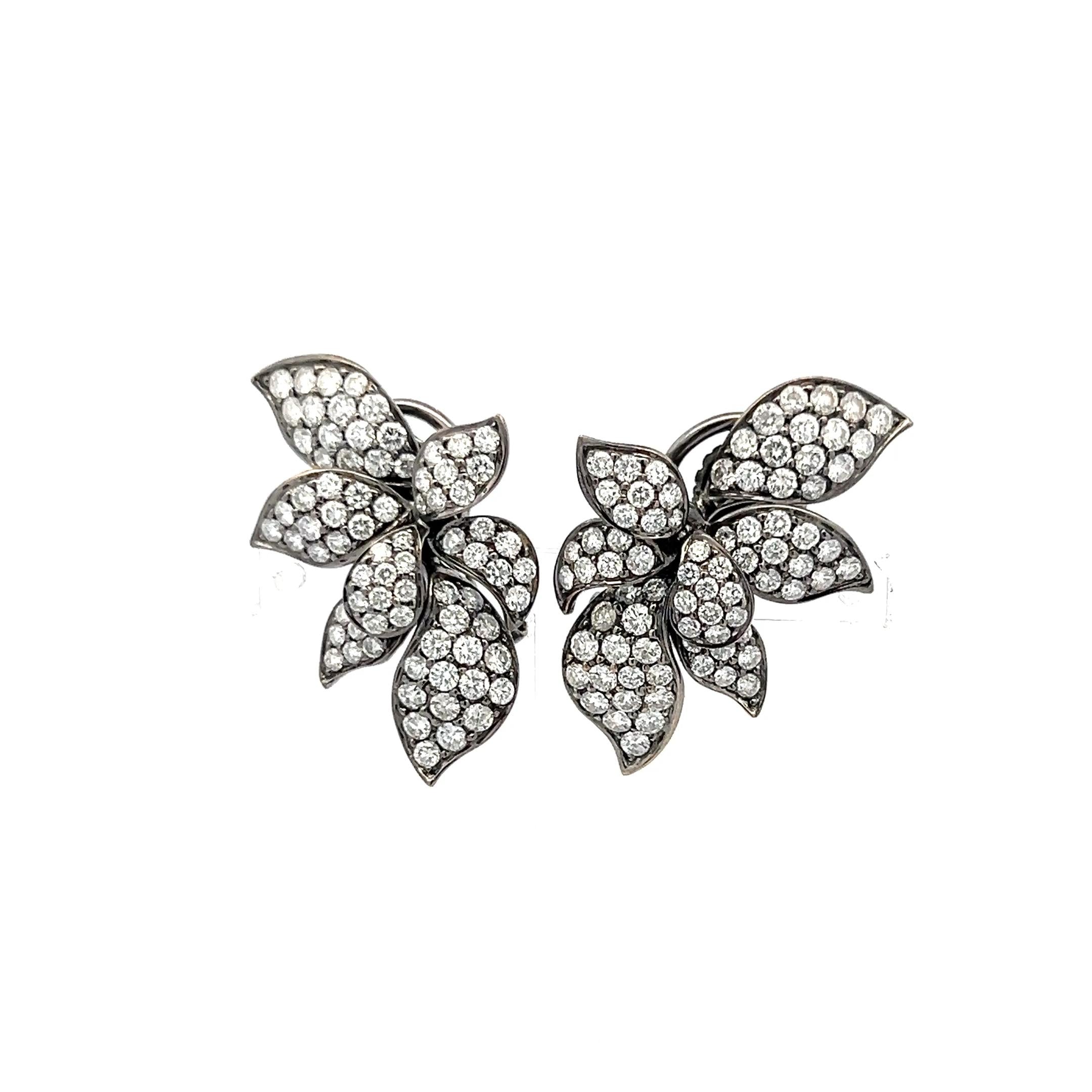 5.00 Carat Round Brilliant H SI1 Diamond 18 Karat White Gold Clip On Earrings