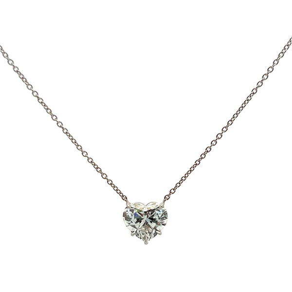 Harry Winston 3.63 Carat Heart Shape D VS1 Diamond Platinum Pendant Necklace