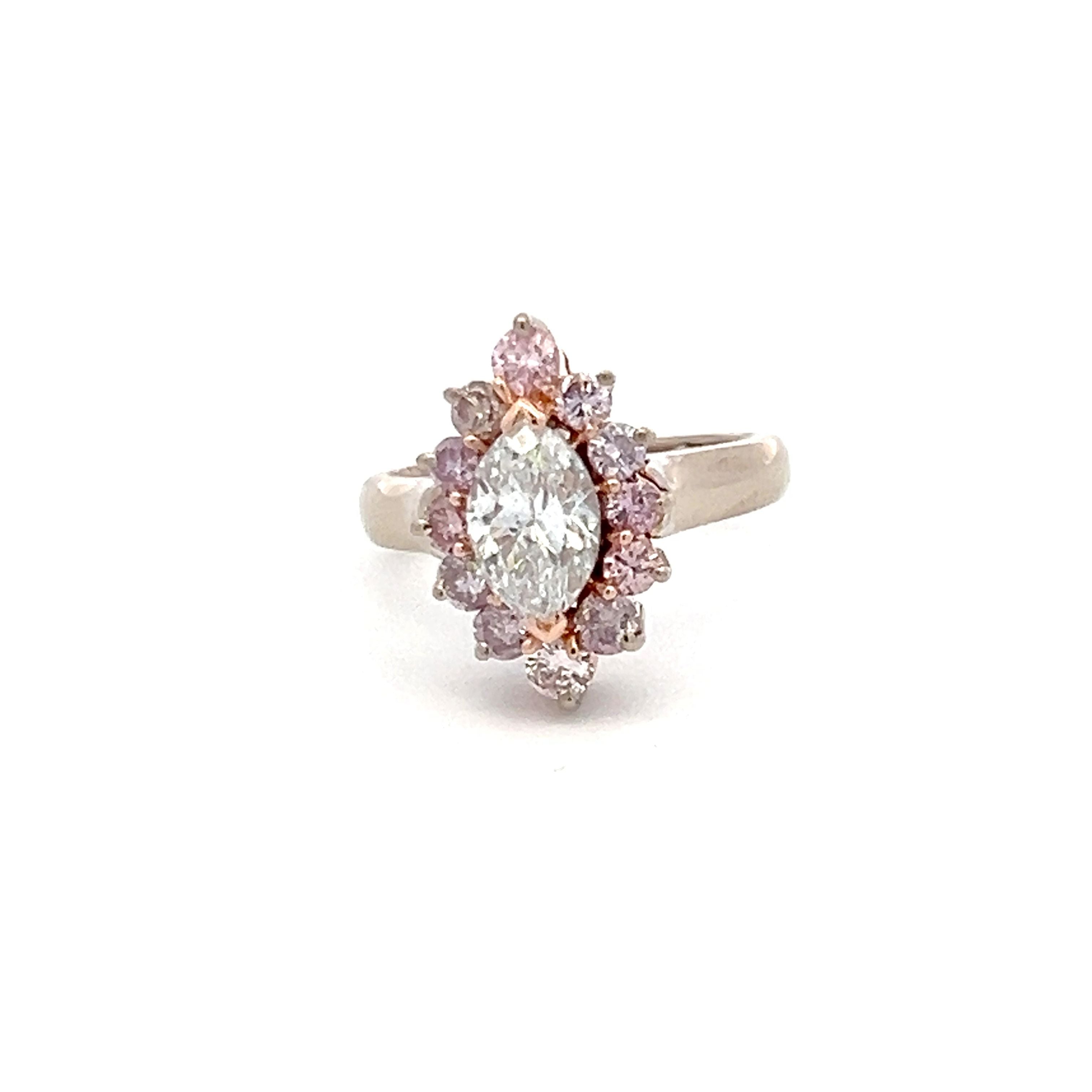 1.29 Carat Marquis Shape Diamond 18 Karat White Gold Engagement Ring