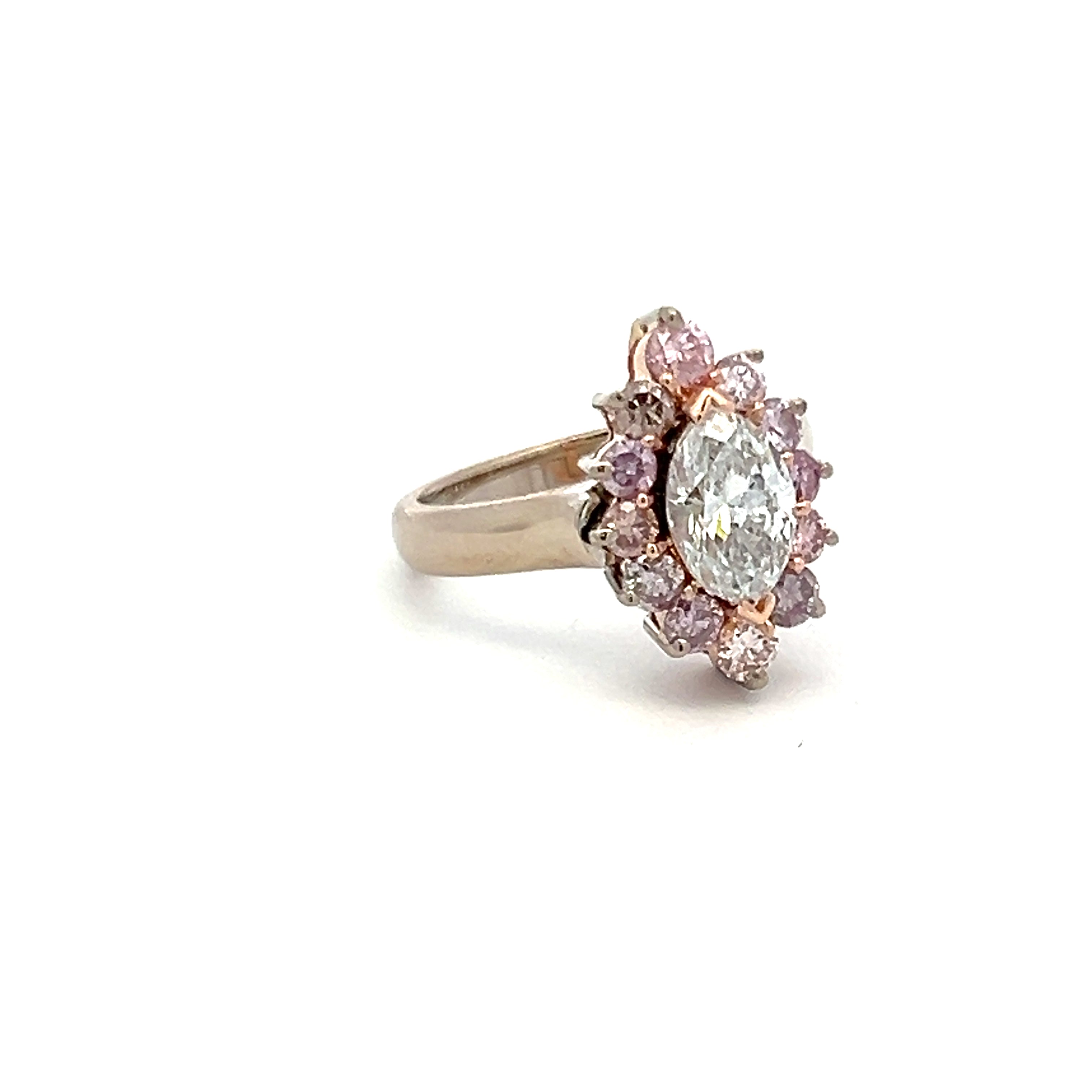 1.29 Carat Marquis Shape Diamond 18 Karat White Gold Engagement Ring