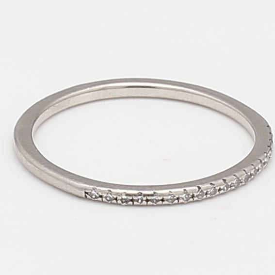 0.06 Carat Round Brilliant G SI1 Diamond Platinum Band Ring