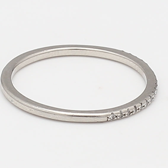 0.06 Carat Round Brilliant G SI1 Diamond Platinum Band Ring