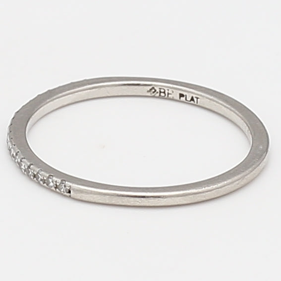 0.06 Carat Round Brilliant G SI1 Diamond Platinum Band Ring