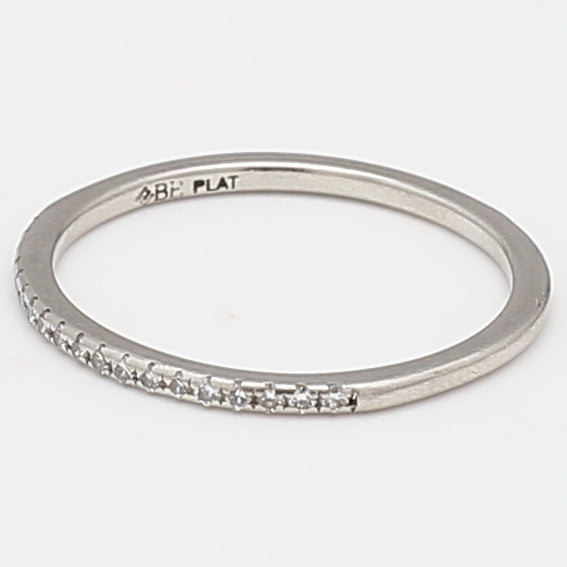 0.06 Carat Round Brilliant G SI1 Diamond Platinum Band Ring