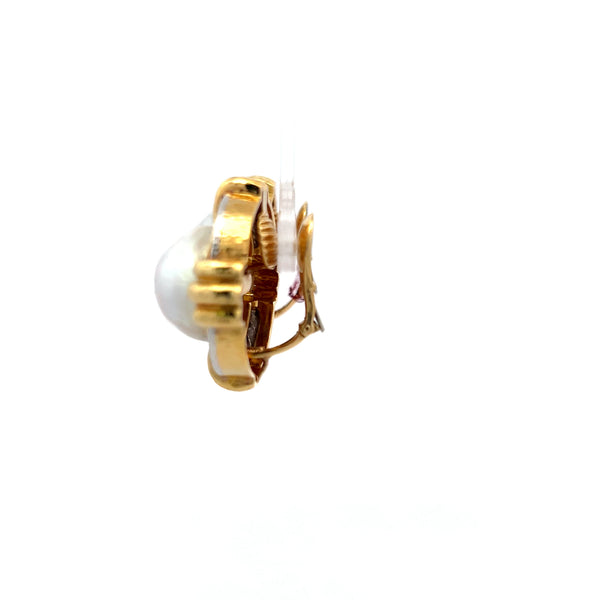 David Webb 3.20 Carat Round Brilliant F VS1 Diamond 18 Karat Yellow Gold Clip On Earrings