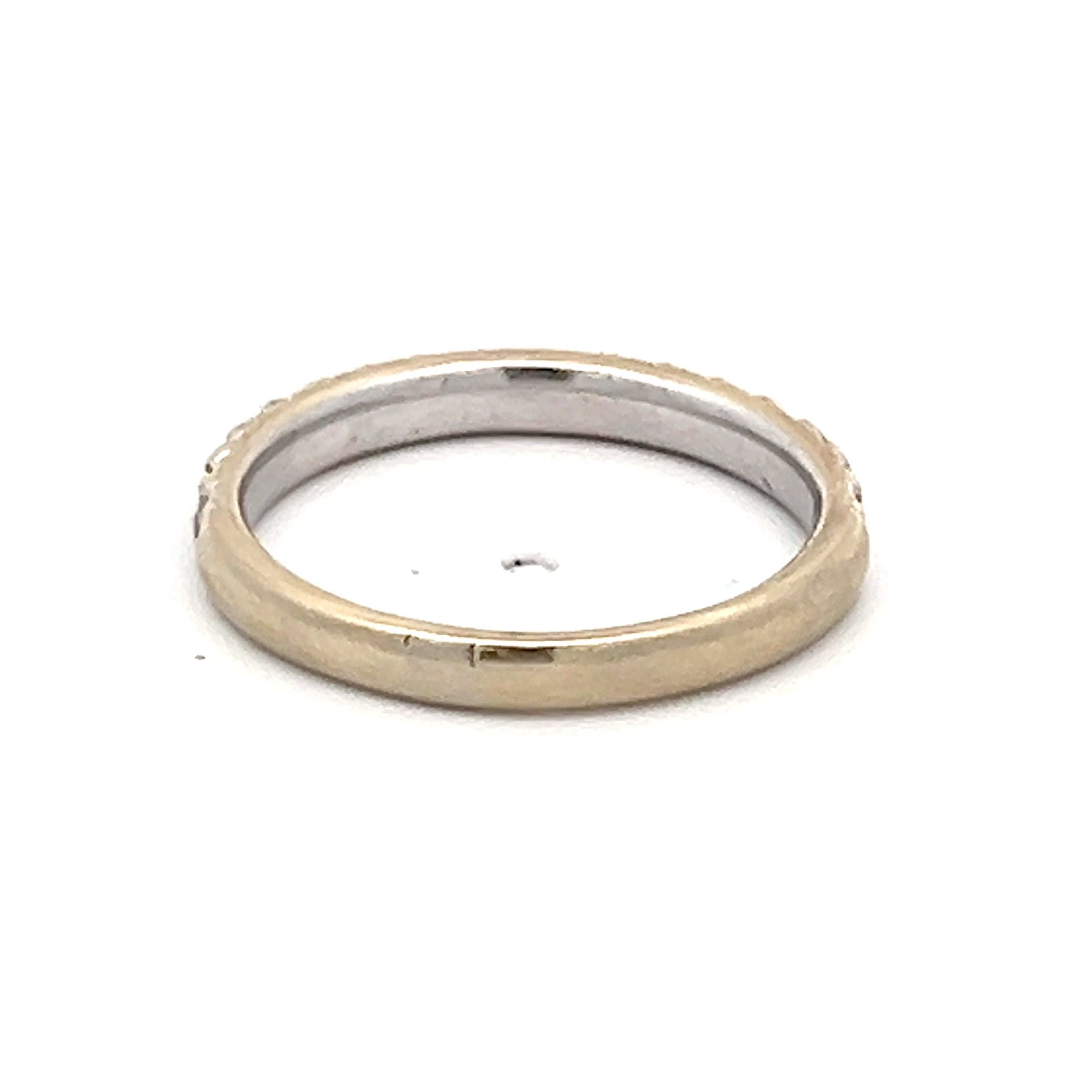 0.51 Carat Round Brilliant Diamond 14 Karat White Gold Wedding Band Ring