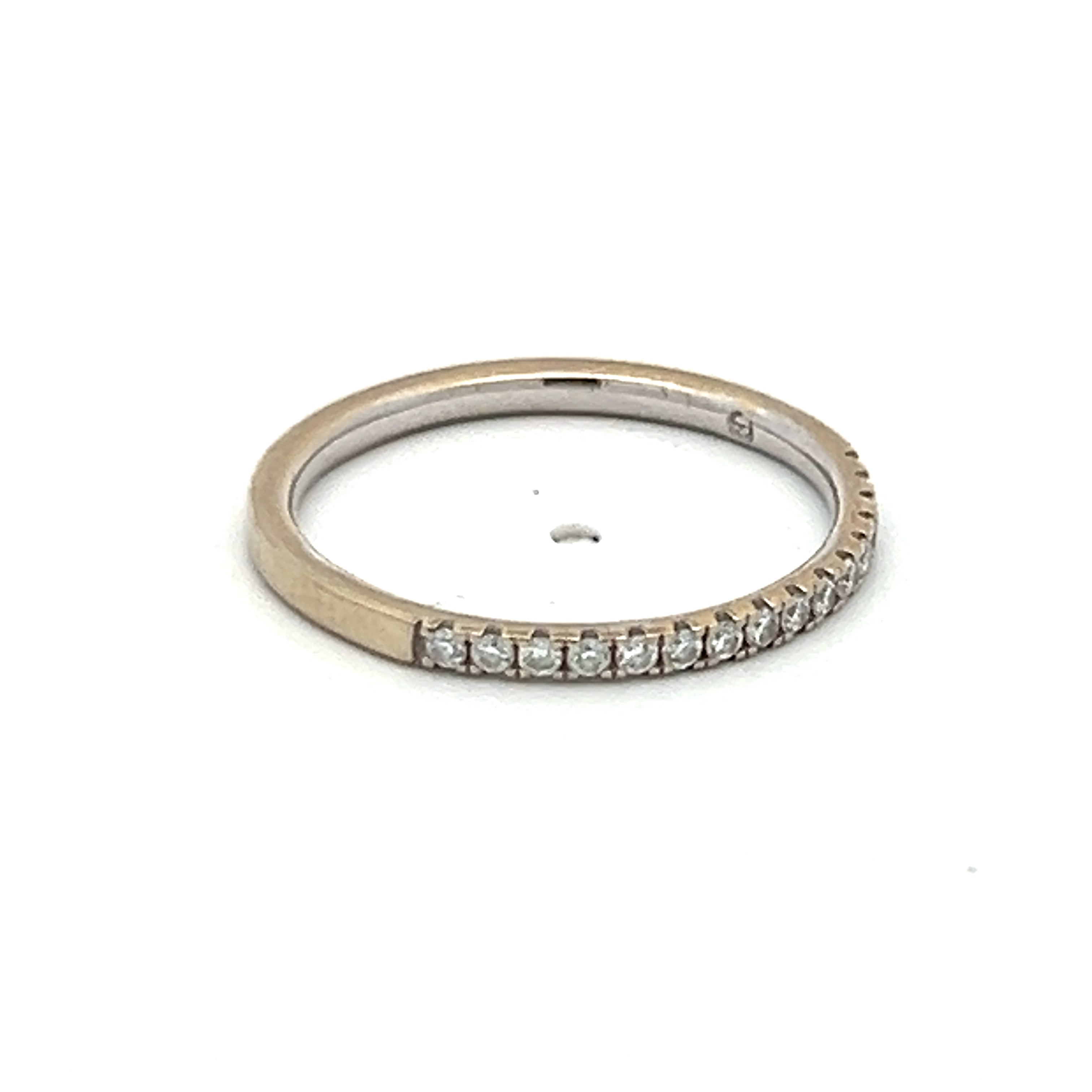 Carat Round Brilliant I VS2 Diamond 14 Karat White Gold Wedding Band Ring