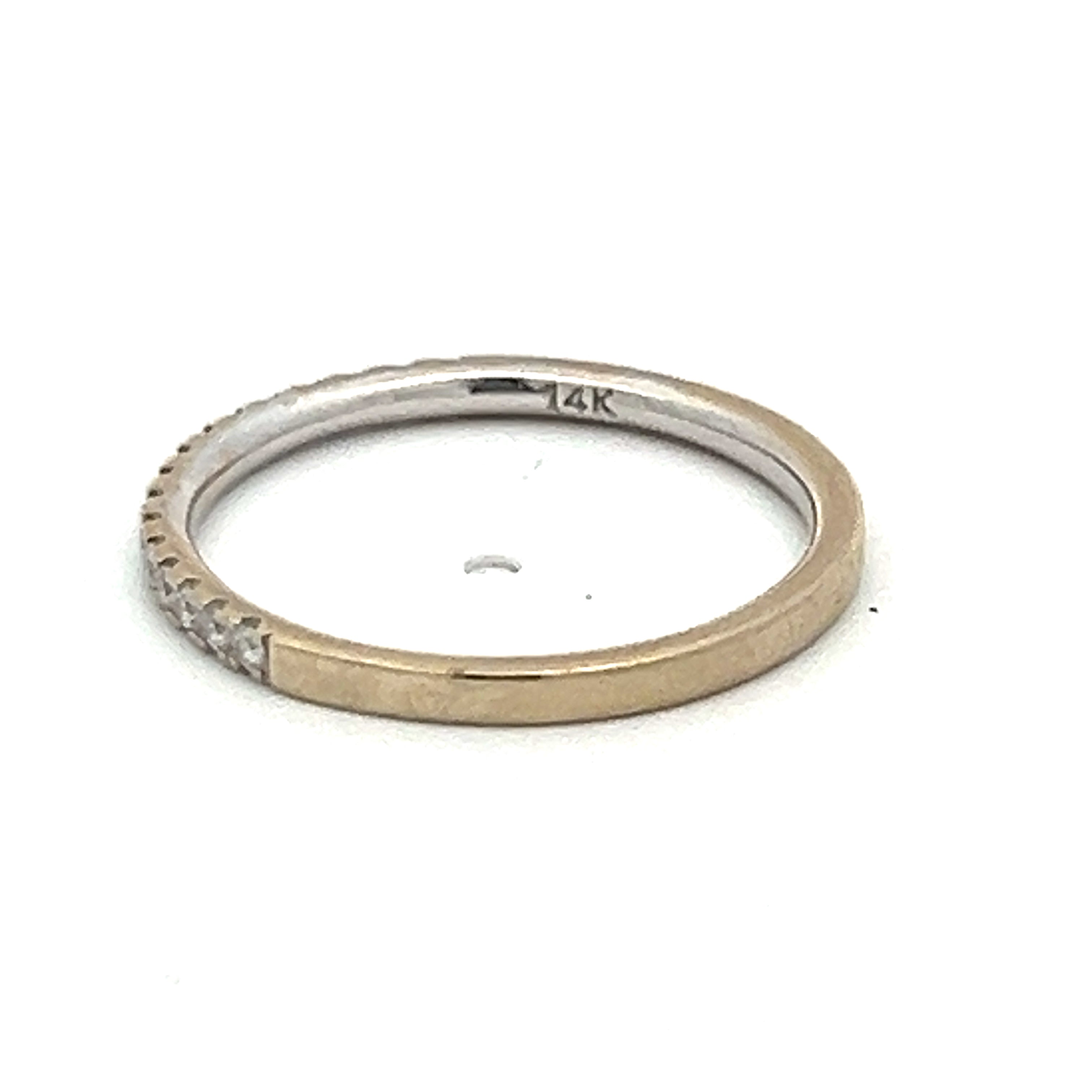 Carat Round Brilliant I VS2 Diamond 14 Karat White Gold Wedding Band Ring