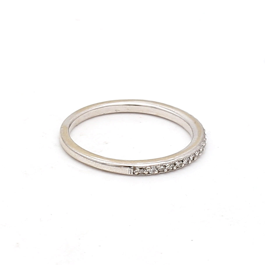 Carat Round Brilliant I I1 Diamond 14 Karat White Gold Wedding Band Ring Media 1 of 8
